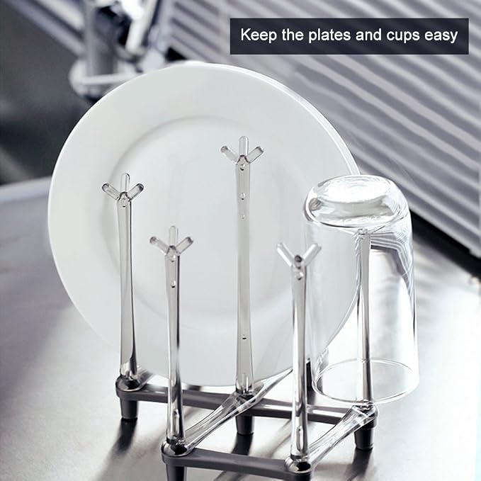 Marbrasse Retractable Cup Drying Rack, Drinking Glass and Sports Bottle Drainer - Image 4