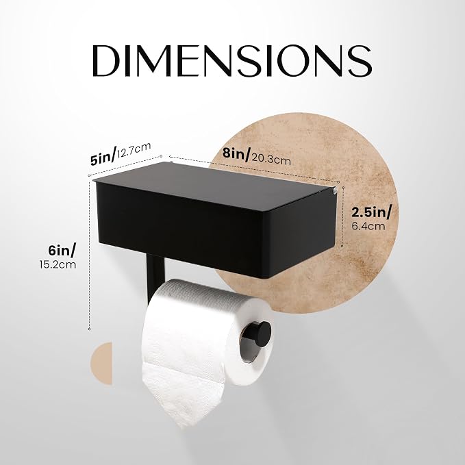 Day Moon™ Matte Black Toilet Paper Holder - Image 6