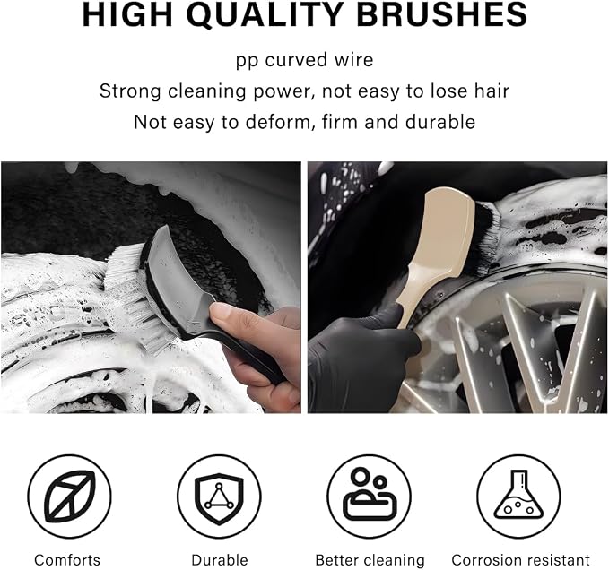 Car Carpet Cleaning Brush, Wheel Hub Scrub Brush Floor Mat Cleaning Brush - Image 4