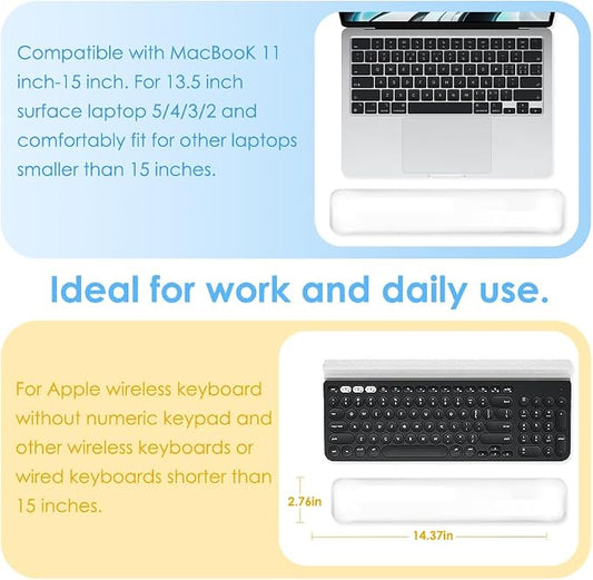 Soft Keyboard Wrist Rest Pad 14.37IN Comfortable Cool Silicone Cushion Typing - Image 2