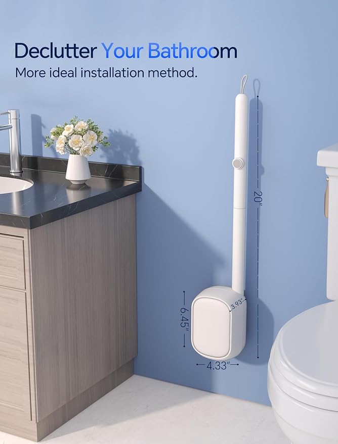 LFBEAR Disposable Toilet Brush Wand, Wall Mounted Toilet Cleaner Kit - Image 3