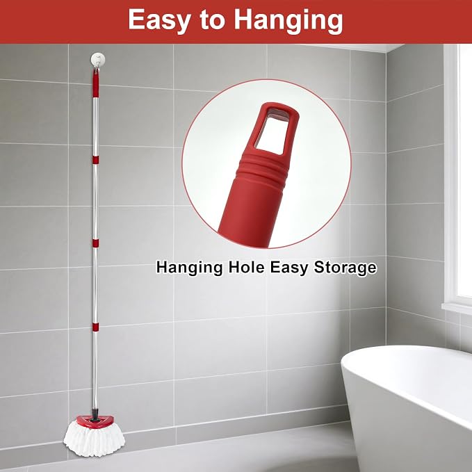 4 Section Stainless Spin Mop Replacement Handle - Image 7