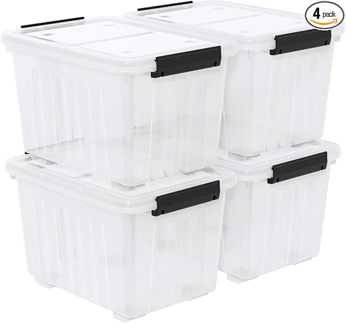 Zopnny 50 Quart 4 Pack Plastic Storage Container by Zopnny