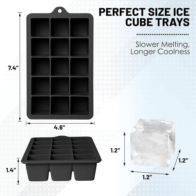Silicone Ice Cube Trays 3Packs, Easy Release Ice Cube Molds - Image 2