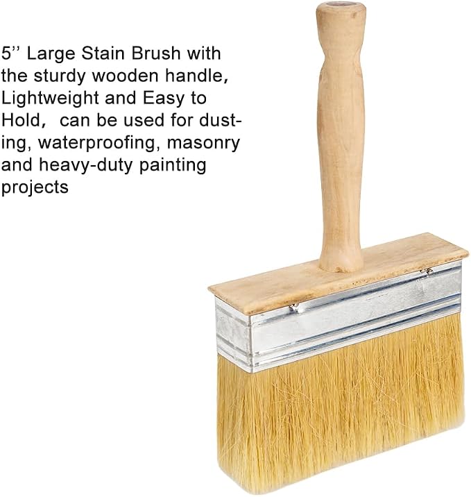 BKTLCAU Deck Brush for Deck Stain Applicator，5” Paint Brush for Quick - Image 3