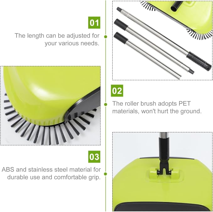 Manual Push Floor Sweeper Broom, Hand Push Sweeper - Image 7