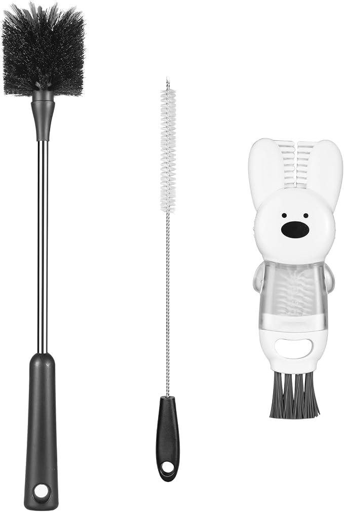 Bottle Brushes, Stainless Steel Long Handle Water Bottle Scrub Cleaning Brush by FunCee