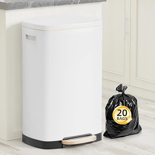 13 Gallon Trash Can with Lid, 50L Fingerprint Proof Stainless Steel Kitchen by trashcan