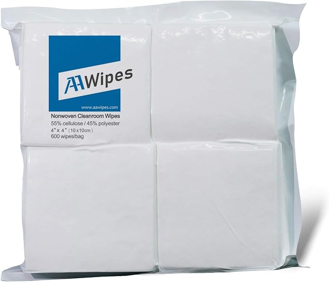 AAwipes Cleanroom Wipes Lint Free Wipes 4" x 4" Cellulose/Polyester Blend by AAWipes