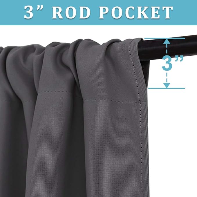 RYB HOME Curtains for Bedroom 72 inches Long, W 34 x L 72, 2 Panels - Image 4