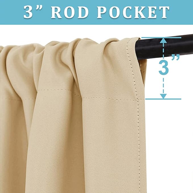 RYB HOME Blackout Curtains 63 inches Long - Image 2