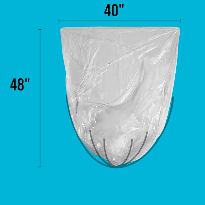 40-45 Gallon Trash Bags, Heavy Duty Clear Plastic Recycling Garbage Bags - Image 3