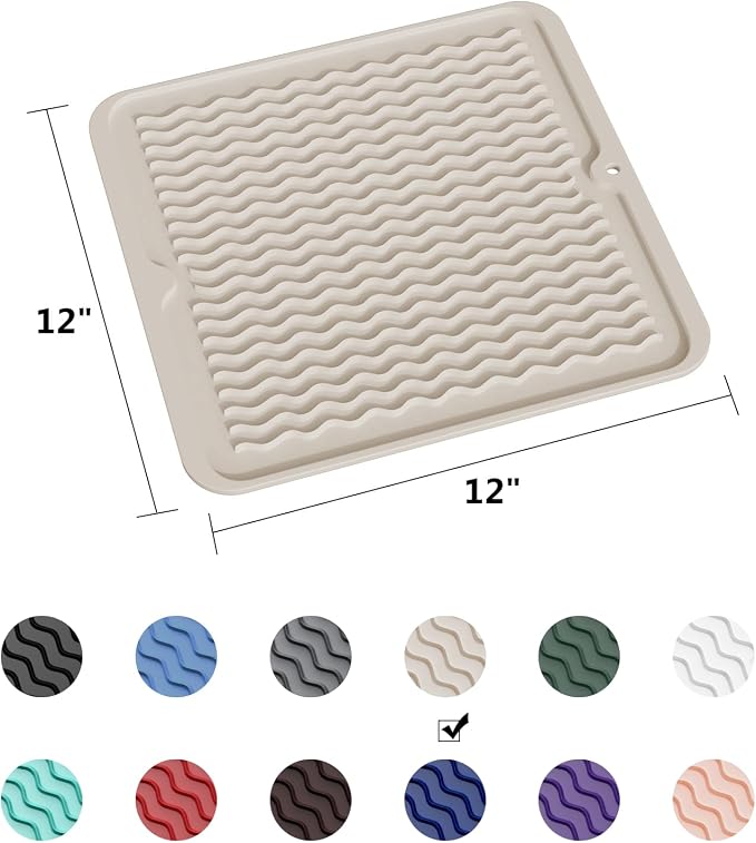 ZLR Silicone Dish Drying Mat for Kitchen Counter, Eco-Friendly Fast Dry Dish Mat - Image 6