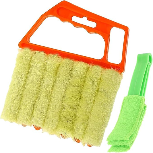 Window Cleaning Brush Set 2pcs 7-Finger 3-Finger Handheld Blinds Cleaning by OSOLADY