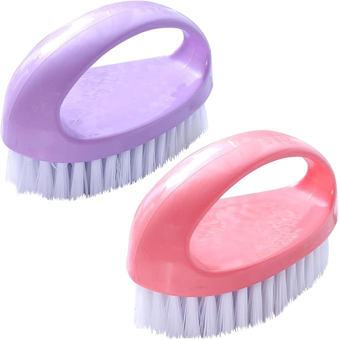 2 Pack Scrubbing Brushes for Cleaning, Heavy Duty Scrub Brush Nylon Stiff by Ganganmax