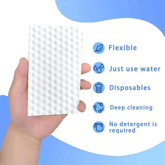 Magic Cleaning Sponge Eraser Sheets, Long Lasting, Disposable Cleaner Pads - Image 3