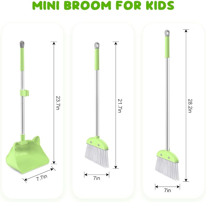 Mini Broom with Dustpan for Kids, 28-in Handle Kids Broom and Dustpan Set for - Image 2