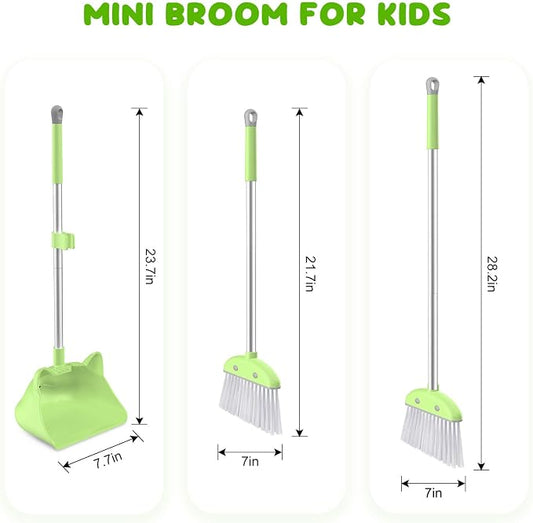 Mini Broom with Dustpan for Kids, 28-in Handle Kids Broom and Dustpan Set for - Image 2