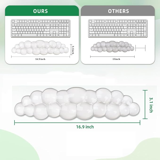 Gel Cloud Keyboard Wrist Rest, Ergonomic Wrist Support and Arm Support Keyboard - Image 5
