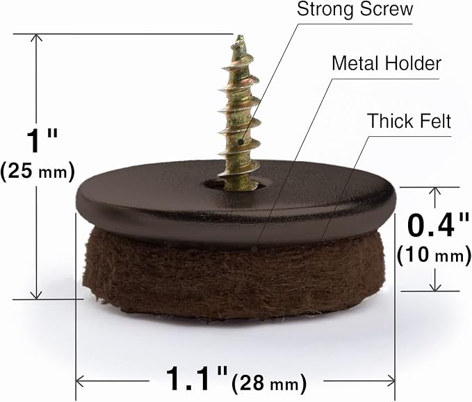 Screw-On Felt Furniture Pads X-Protector 24 PCS - Image 3