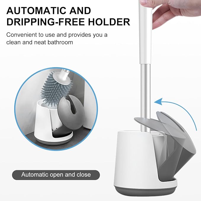 SetSail Silicone Toilet Bowl Brush and Holder Automatic Toilet Brushes - Image 4