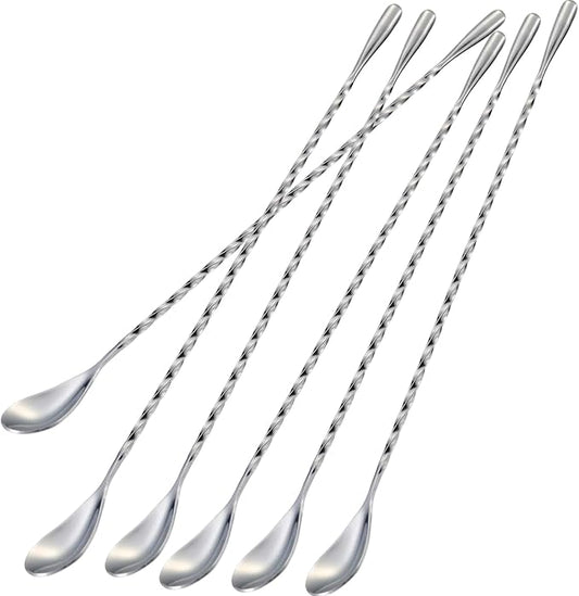 Briout 6 Pieces Bar Spoon, 12 Inches Long Handle Drink Stirrer by Briout