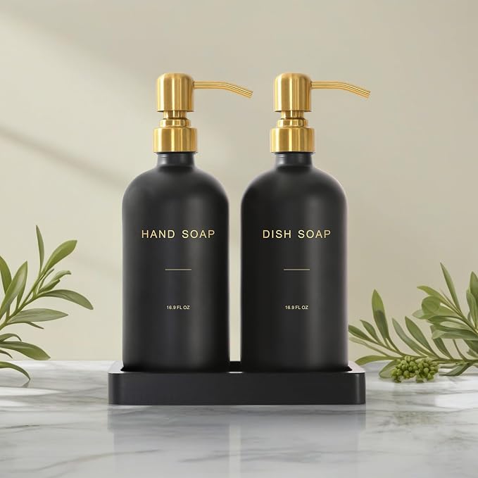 Black Soap Dispenser for Kitchen Sink, Hand and Dish Soap Dispenser - Image 5