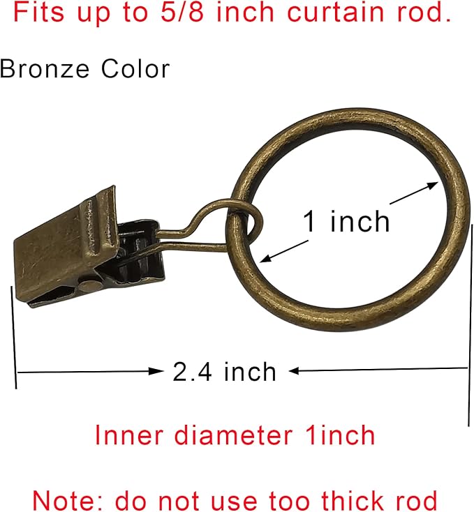 100 Pack Metal Curtain Rings - Image 2