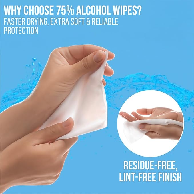 Advanced Large 75% Alcohol Hand Sanitizing Wipes, 4 Packs of 50 - - Image 4