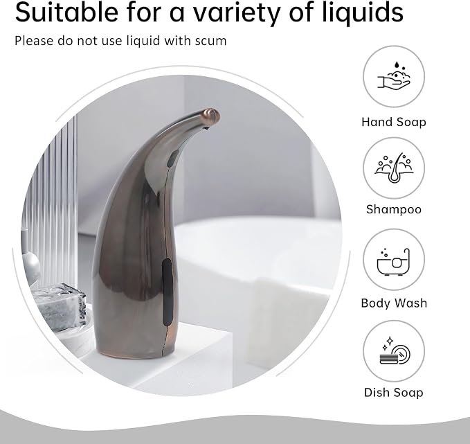 Automatic Liquid Soap Dispenser, 300ML Touchless 4 Gear Adjustable, Countertop - Image 4