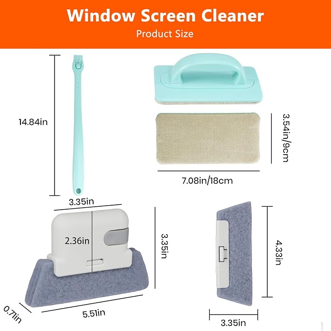 Window Screen Cleaner and Groove Cleaning Brush, Mesh Screen Cleaning Brush and - Image 2