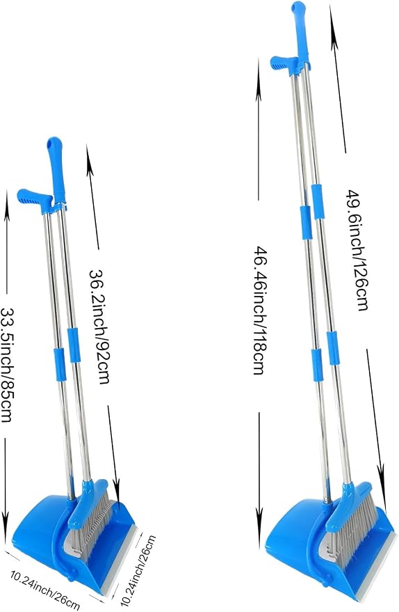 Extendable Long Handle Broom and Dustpan Set, Stainless Lightweight Upright - Image 4