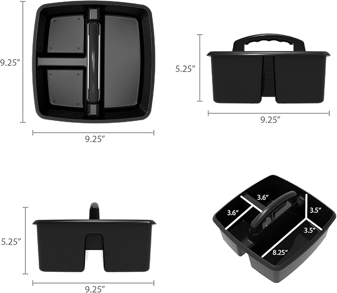 Storex 3-Compartment Small Cleaning Caddy – Multipurpose Supply Organizer - Image 7
