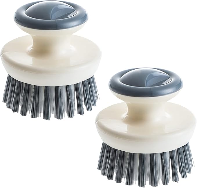 Dish Scrub Brush, Ergonomic Grip Palm Brush, Kitchen Scrub Brushes by MUUBOOX