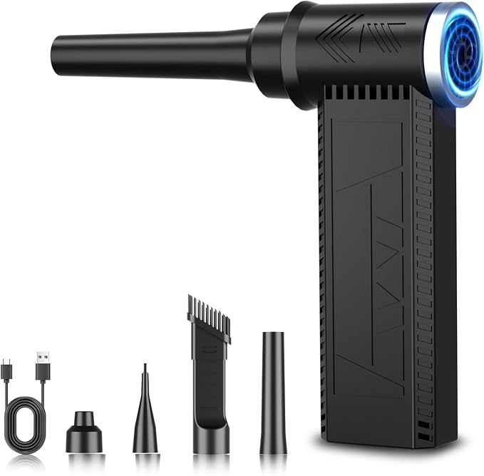 Cordless Electric Air Duster: 120, 000 RPM High-Speed 4-Speed Adjustable Blower by Meudeen