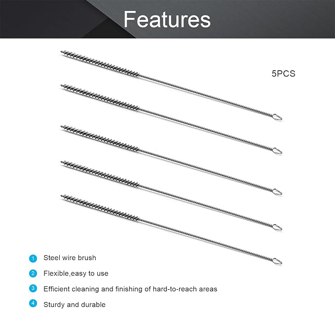 Utoolmart Steel Wire Cleaning Brush, Spiral Power Tube Brush, Steel Wire Tube - Image 3