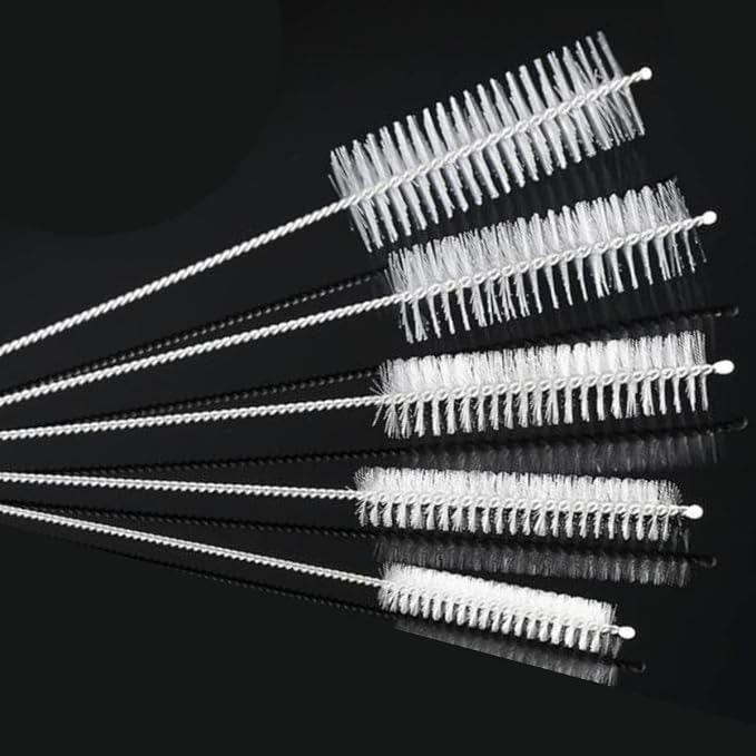 10" Tube Cleaning Brush Set, 5 Pack Large, Extra Long Nylon Straw Brushes - Image 2