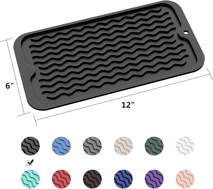 ZLR Silicone Dish Drying Mat for Kitchen Counter, Eco-Friendly Fast Dry Dish Mat - Image 6