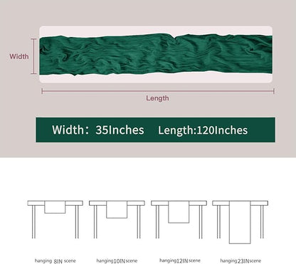 BALCONY & FALCON 2 Pack Emerald Green Cheesecloth Table Runner 10FT 120 Inch Rustic & Boho Farmhouse Gauze Cheese Cloth Runners for Wedding Fall Thanksgiving Christmas Party Baby Shower Birthday Decor