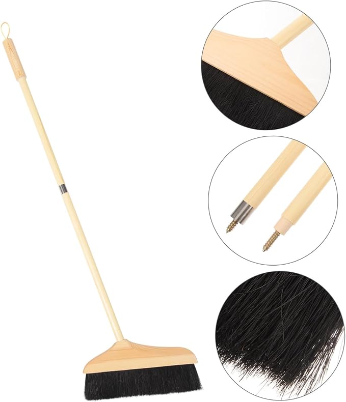 minkissy Indoor Floor Broom Soft Bristle Push Broom Heavy Duty - Image 3