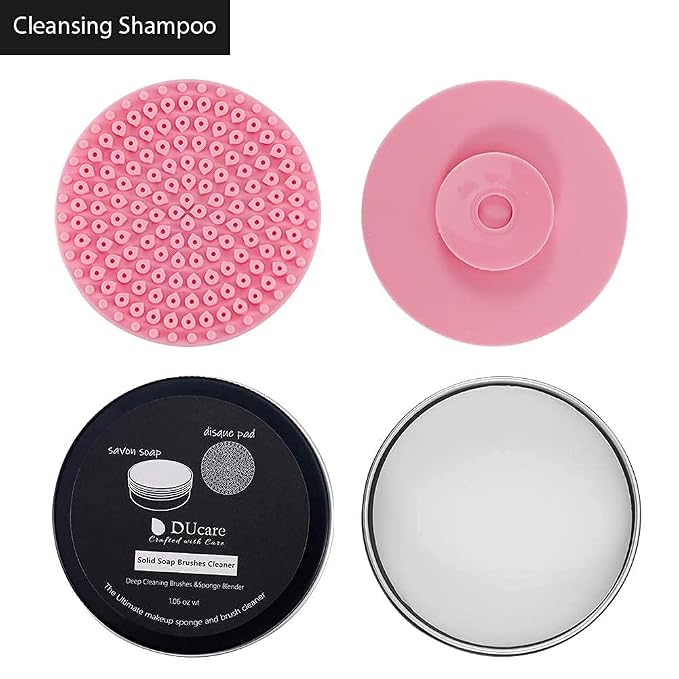 DUcare Makeup Brush Cleaner Shampoo Soap Solid Brush Cleaning Mat Removes - Image 3