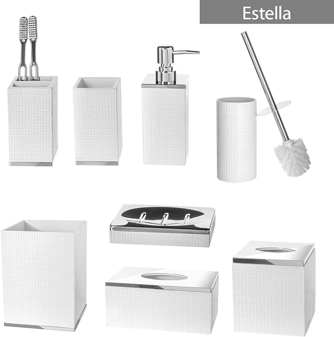 Creative Scents Estella White Toilet Brush Set - Image 7