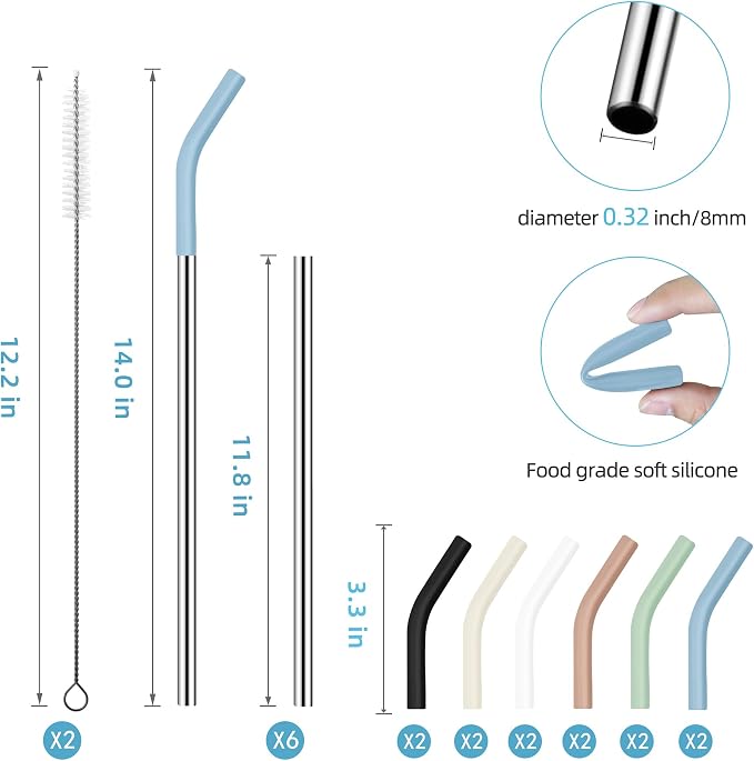 40 oz Stainless Metal Straws for 40 oz Stanley Tumbler - Image 2
