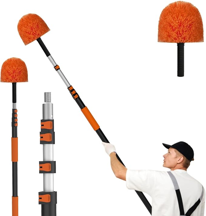 30FT Cobweb Duster with Extension Pole, Spider Web Brush by LAANPOLE