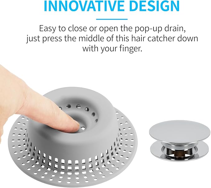 Shower Drain Hair Catcher, Bathtub Drain Cover Hair Trap Strainer Upgraded - Image 2