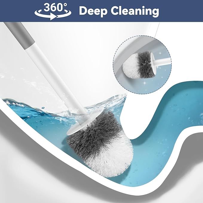 Toilet Brush, Compact Toilet Brush and Holder Set - Image 3