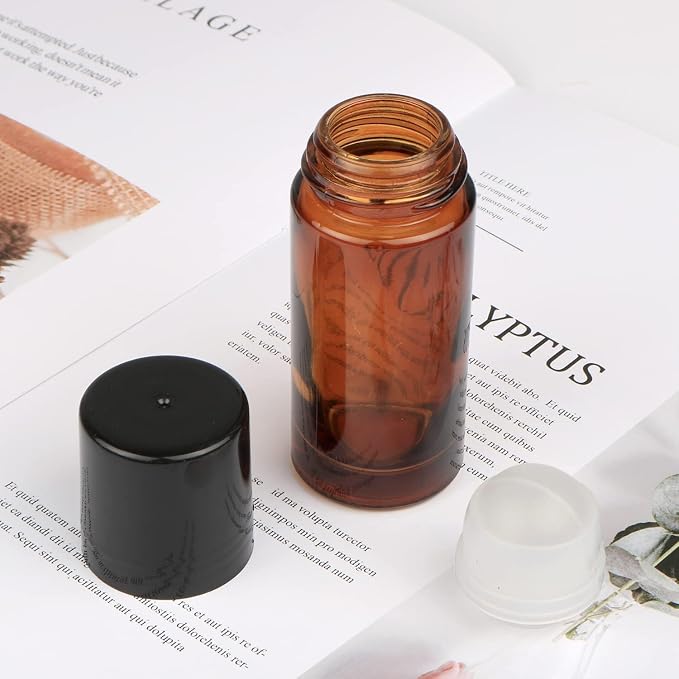 2Pcs Brown Glass Essential Oil Roller Bottles Refillable Roll on Bottles Empty - Image 5