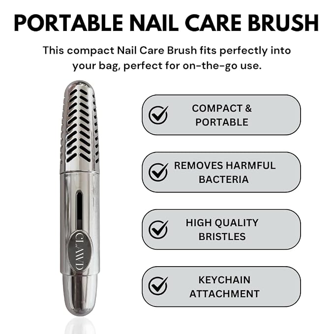 CLAWD Nail Brush for Cleaning Fingernails | Soft Bristle Portable Travel Nail - Image 7