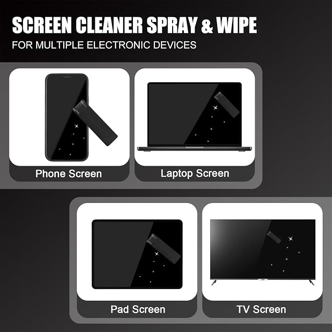 walrfid 2 Pack Car Screen Cleaner, Computer Screen Cleaner Spray and Wipe - Image 5