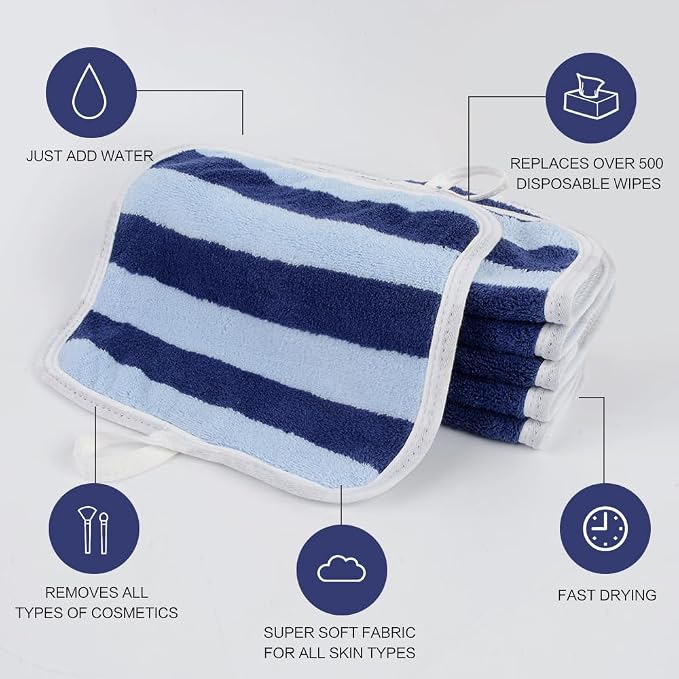 SINLAND Microfiber Facial Cloths Fast Drying Washcloth 8inch x 8inch Absorbent - Image 4